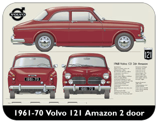 Volvo Amazon 2 door 1961-70 Place Mat, Medium